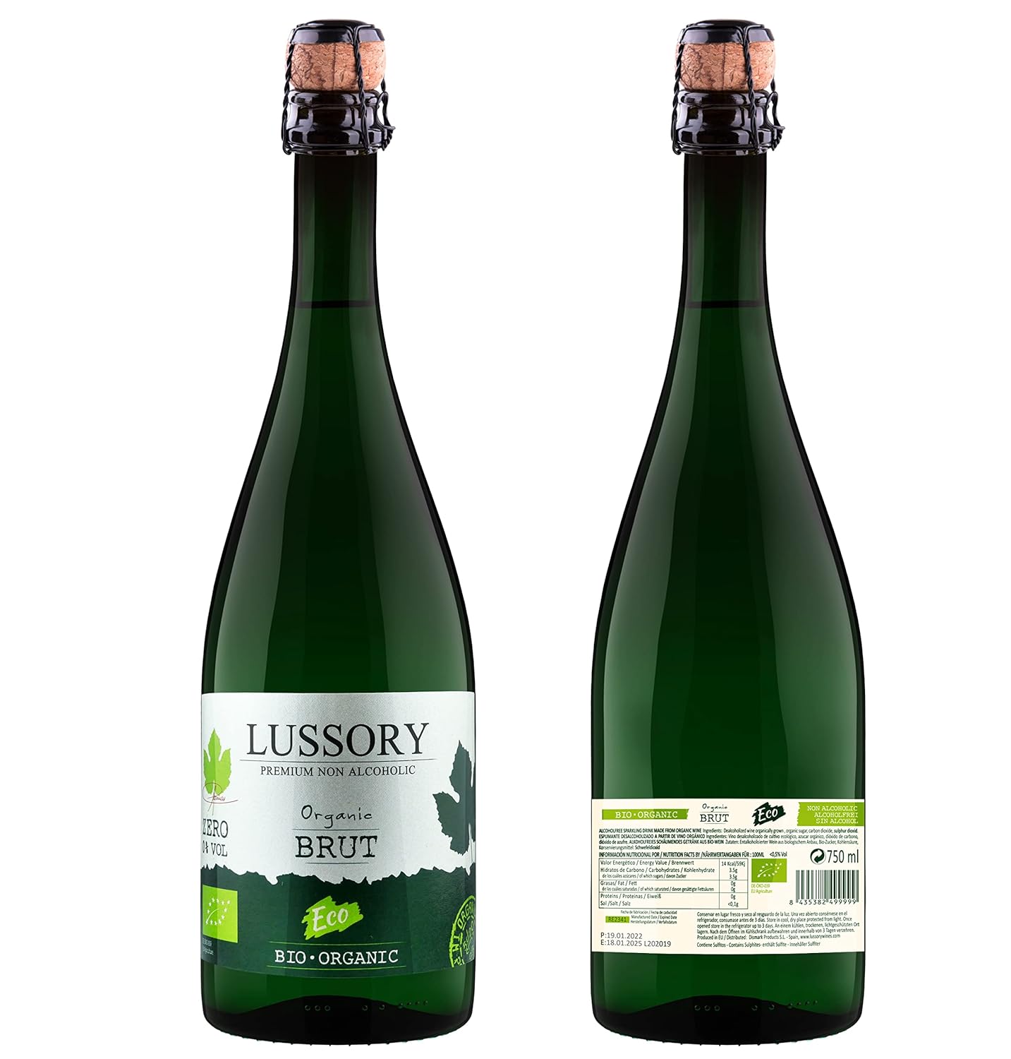 LUSSORY PREMIUM AIREN 0.0% BIO VEGAN WEISS BRUT SCHAUMWEIN